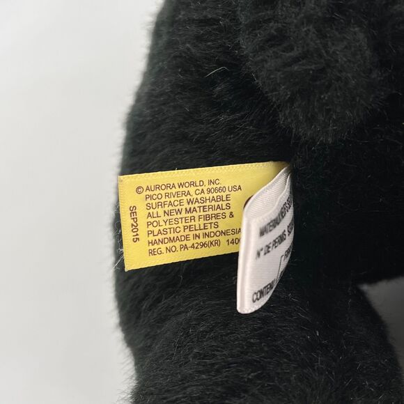 Aurora Miyoni Black Bear Stuffed Animal Plush 12" - Picture 4 of 6